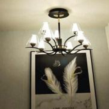 VE - T 2095/6+3: Đèn chùm LED 9 bóng đổi 3 màu, KT: Ø 650mm*H400mm