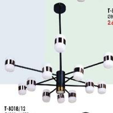 VE -T-8018/12: Đèn chùm LED 12 bóng đổi 3 màu, KT: Ø1000mm*H670mm,