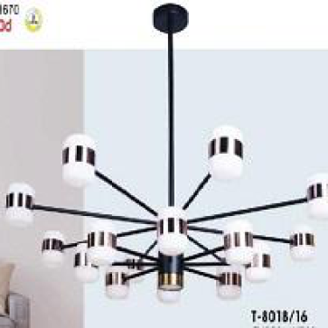 VE -T-8018/16: Đèn chùm LED 16 bóng đổi 3 màu, KT: Ø1000mm*H700mm,