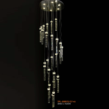 VE - T- 88070/27+6 - Đèn thả dây LED - KT: Ø 500mm x H2500mm - Đèn LED