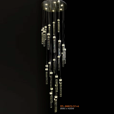 VE - T- 88070/27+6 - Đèn thả dây LED - KT: Ø 500mm x H2500mm - Đèn LED