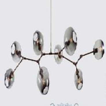 VE-T-882/8 : Đèn chùm bi màu đen khói 8 bóng , KT: Ø1100m*H1000mm, đèn E27*8 bóng tính riêng