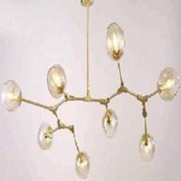 VE-T-882/8 : Đèn chùm bi màu trà 8 bóng , KT: Ø1100m*H1000mm, đèn E27*8 bóng tính riêng