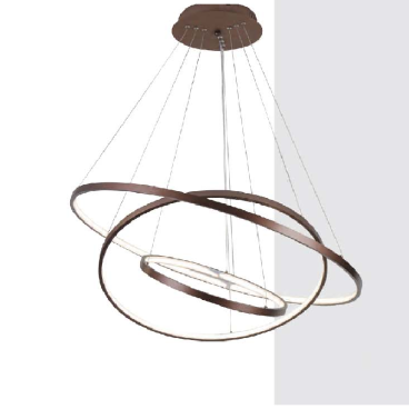 VE - T - 7491/468: Đèn thả 3 vòng LED  - KT: Ø(400+600+800)mm x H1200mm - Đèn LED đổi 3 màu