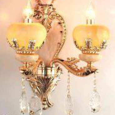 VIR - 31872: Đèn tường 2 bóng chao đá , KT: 360*400mm