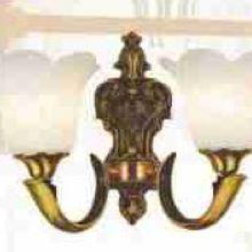 VIR - CODE: 98027/2: Đèn tường 2 bóng chao thủy tinh, KT: W420mm*H300mm