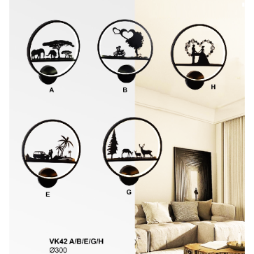 35 - VK42A/B/E/G/H: Đèn gắn tường LED - KT: Ø300mm - Đèn LED đổi 3 màu