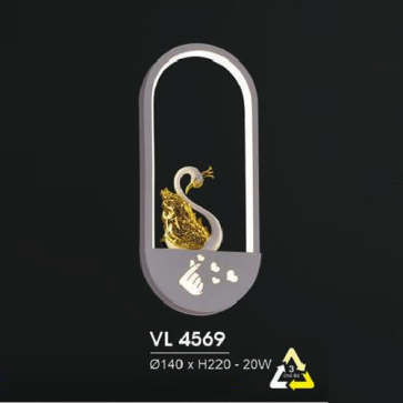 HF - VL 4569: Đèn gắn tường LED - KT: Ø140mm x H220mm - Đèn  LED 20W ánh sáng đổi 3 màu