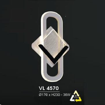 HF - VL 4570: Đèn gắn tường LED - KT: Ø170mm x H230mm - Đèn  LED 36W ánh sáng đổi 3 màu