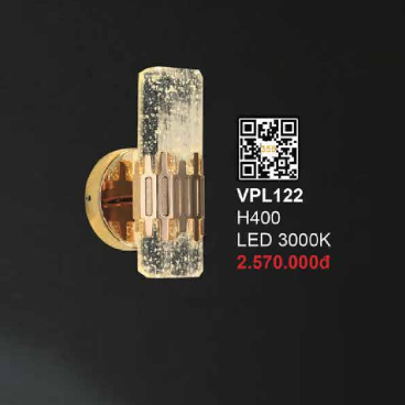 VPL122: Đèn gắn tường LED Phale - KT: H400mm - Đèn LED ánh sáng vàng 3000K