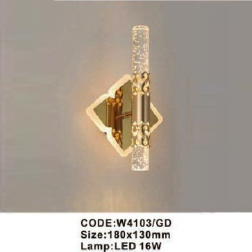CODE: W4103/GD: Đèn gắn tường LED - KT: 180mm x 130mm - Đèn LED 16W