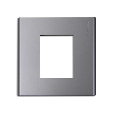 WEB7812MH: Mặt VUÔNG dùng cho 2 thiết bị - màu xám ánh kim