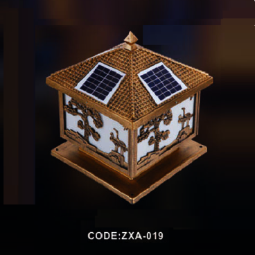 CODE: ZXA - 019: Đèn gắn đầu trụ NLMT - KT: L300mm x H300mm - Đèn LED